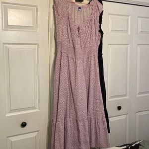 Old Navy Peasant Style Dress, never worn, Purple and White, 2x